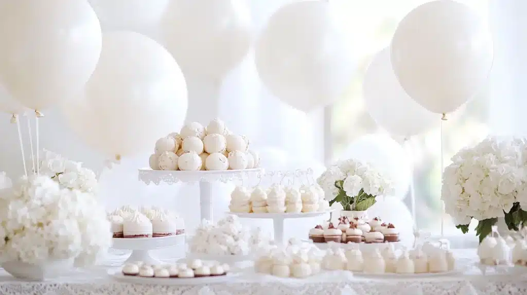 All White Baby Shower Theme