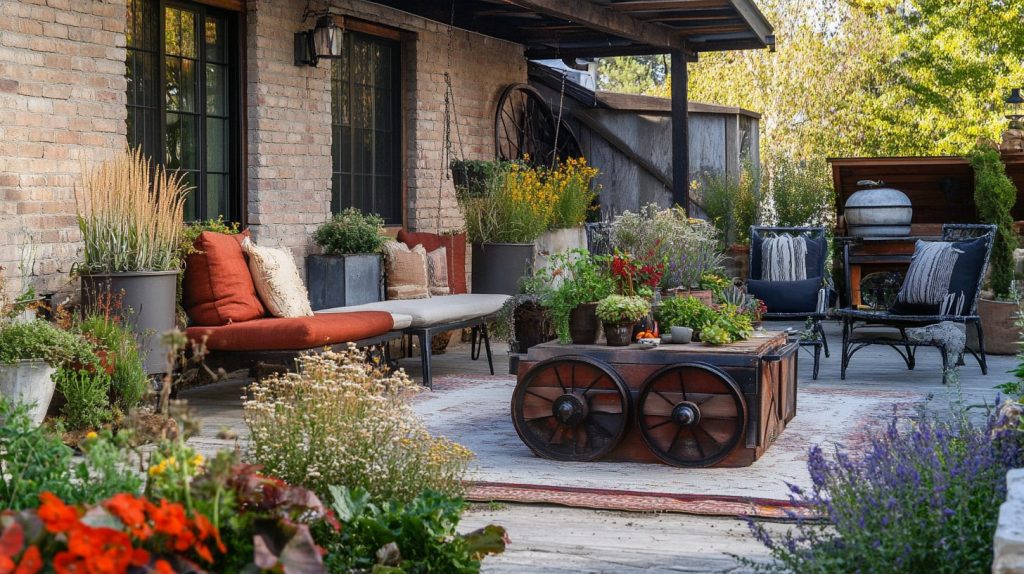 Antique Wagon Wheel Table