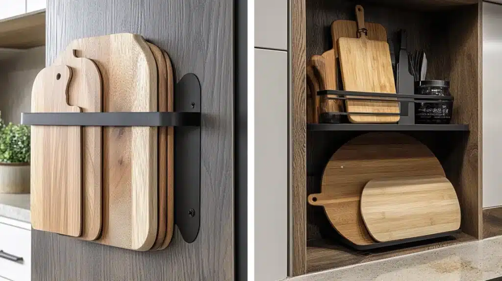 Cabinet Door Mounted Cutting Board Holder