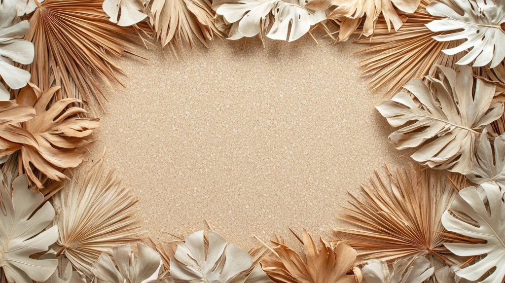 Cork Board with Dried Palm Leaves