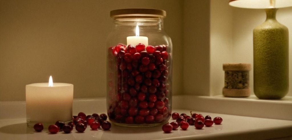 Cranberry and Candle Jar