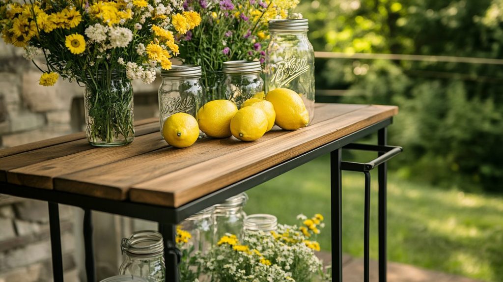 Farmhouse-Style Outdoor Bar Cart