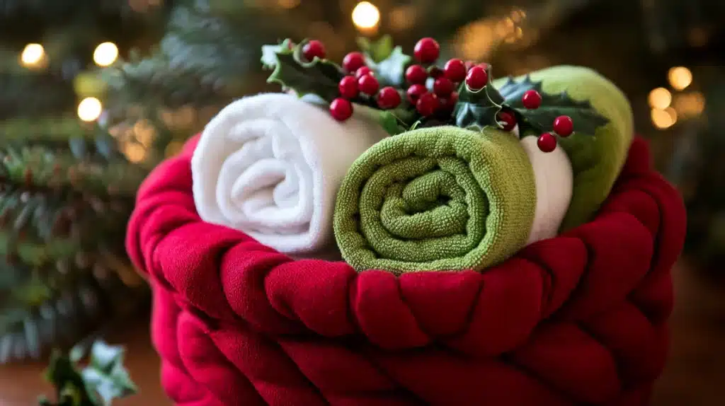 Festive Washcloth Basket