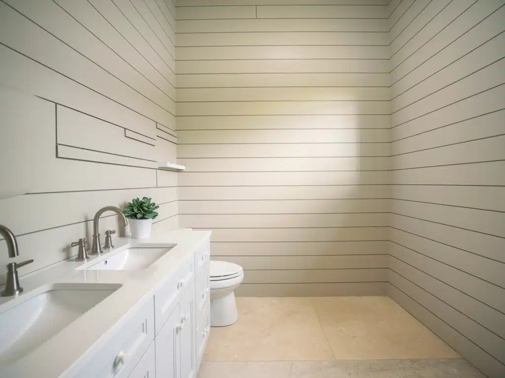 Floor-to-ceiling shiplap for dramatic impact