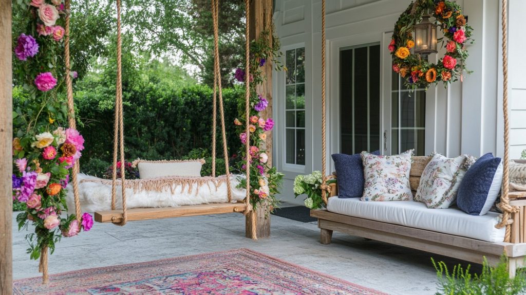 Floral Garlands With Decorated Rope Swings