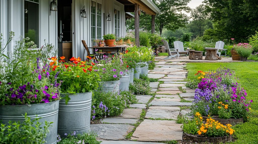 Galvanized Metal Planters