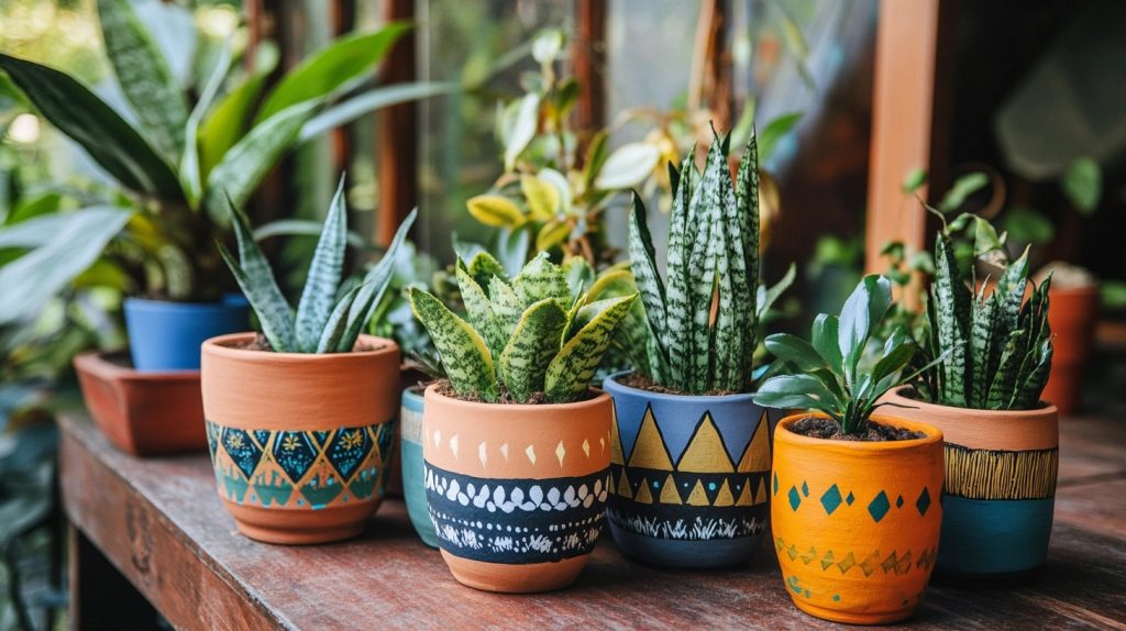 Hand-Painted Terra-cotta Pots