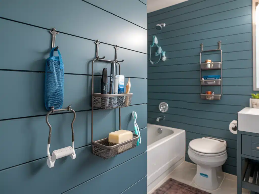 Magnetic shiplap for attaching bathroom essentials