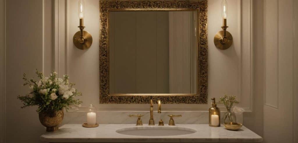 Old-Style Brass Mirror