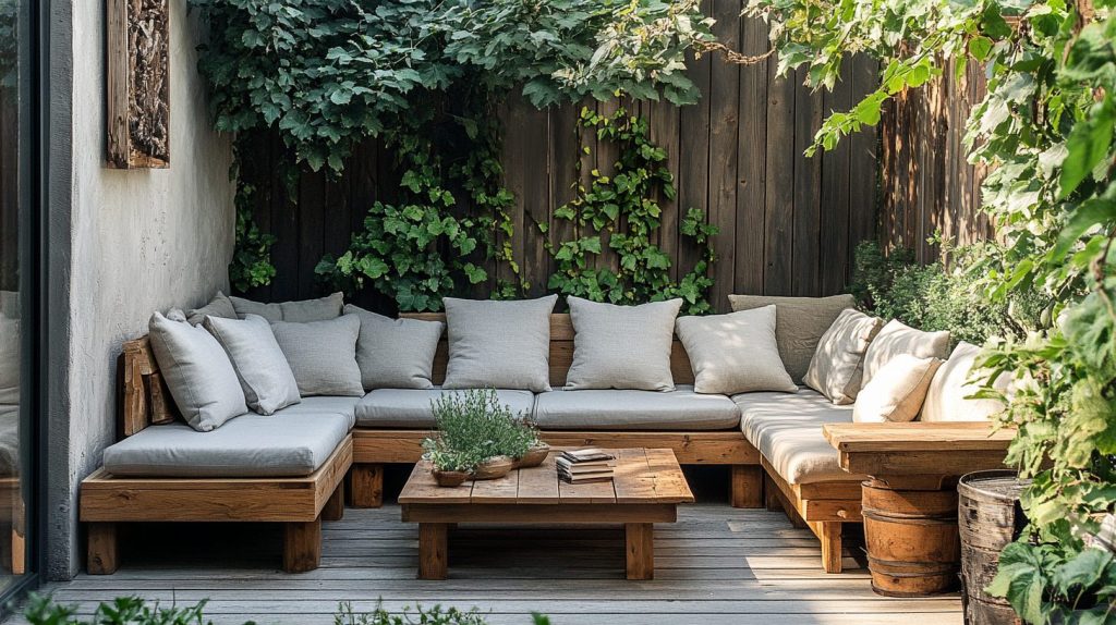 Outdoor Sectional With Linen Cushions