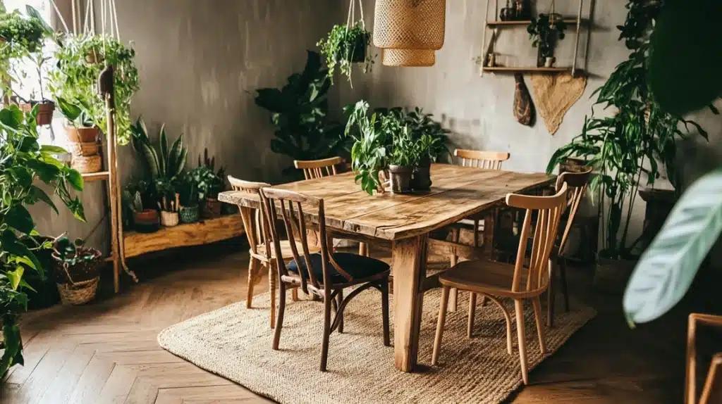 Reclaimed Wood Dining Table with Live Edges