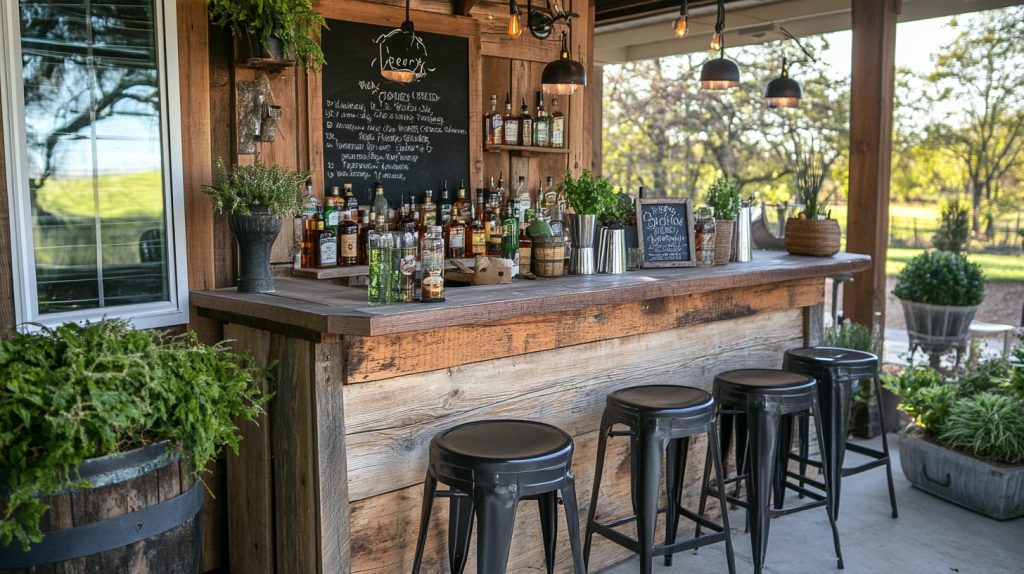 Reclaimed Wood Bar Counter