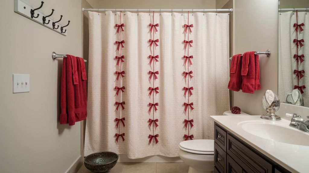 Ribbon-Tied Shower Curtains