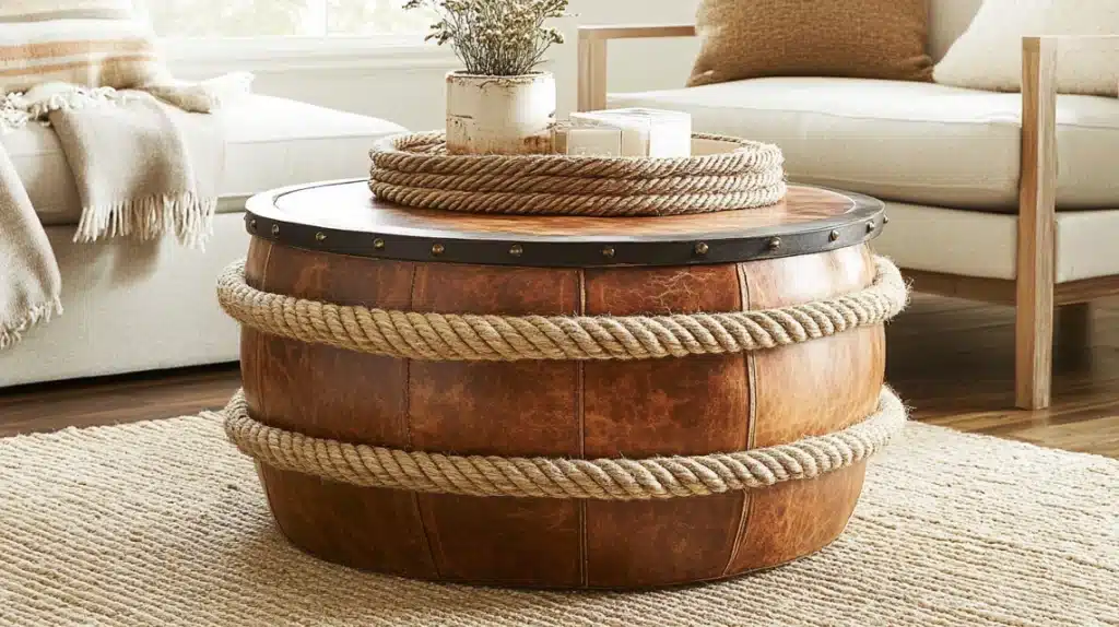 Rope-Wrapped Drum Table