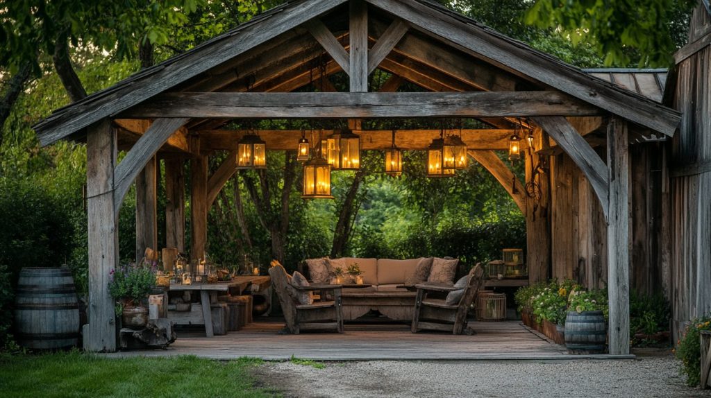  Rustic Wooden Gazebo