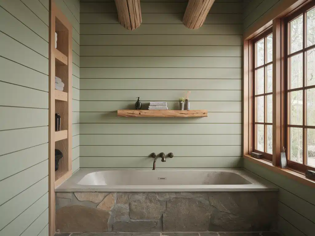 Sage green shiplap for a touch of nature indoors