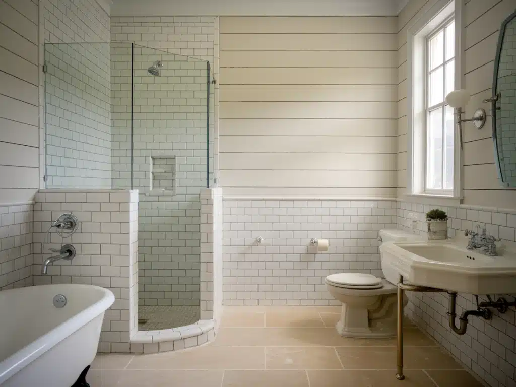 Shiplap paired with subway tiles for a classic look