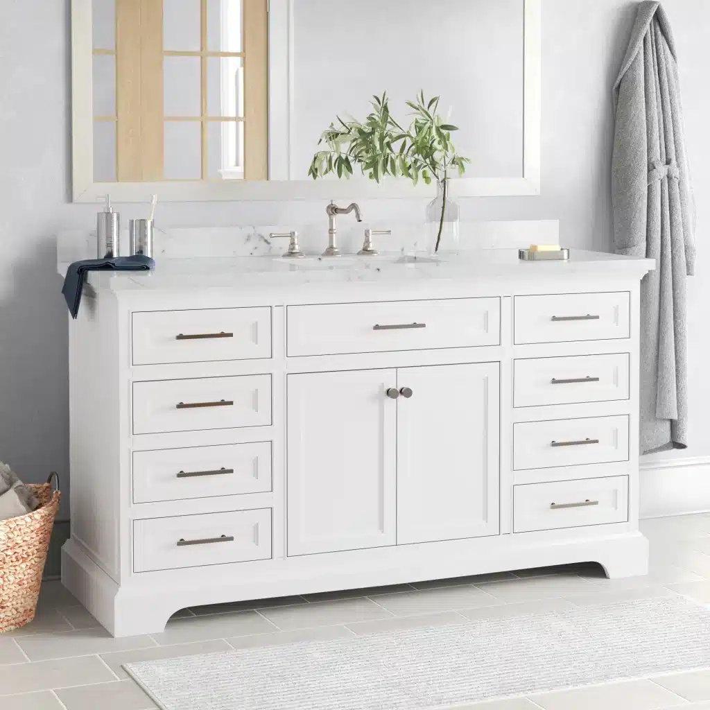 Single Bathroom Vanity With Engineered Stone Top