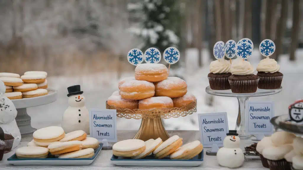 Snowflake-Adorned Dessert Table