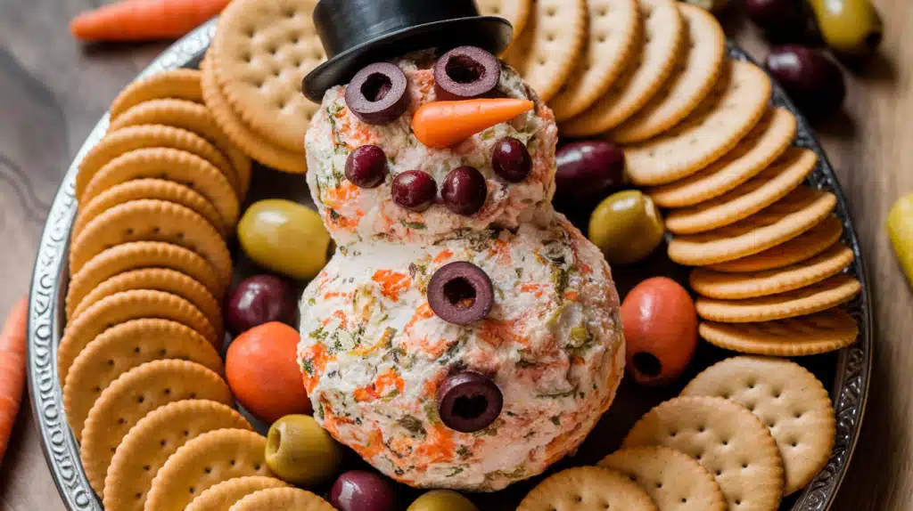 Snowman Cheese Ball Appetizer