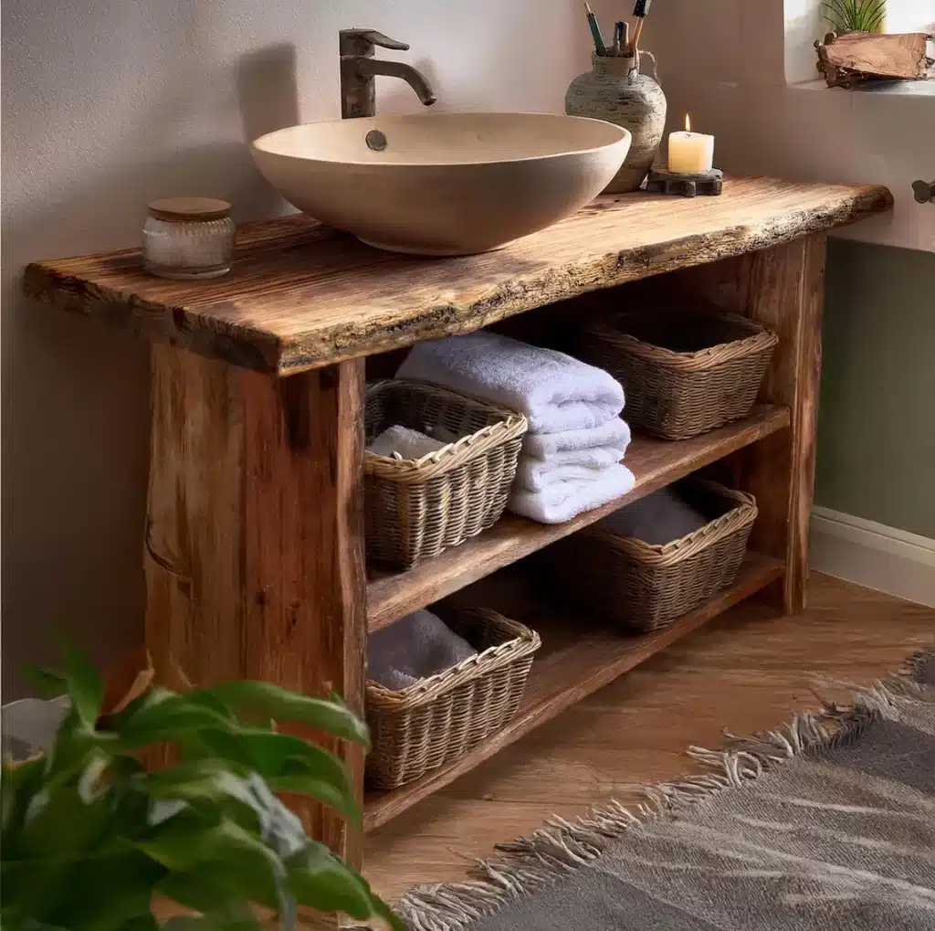 Solid Rustic Bathroom Vanity