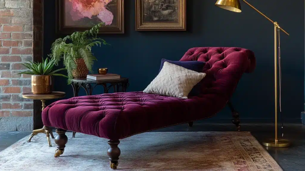 Tufted Velvet Chaise Lounge