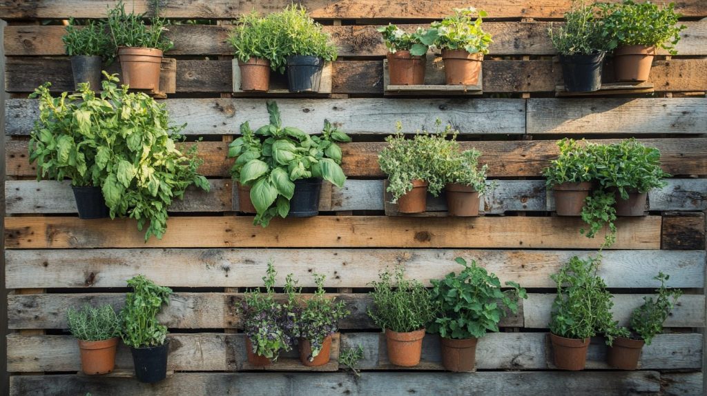 Vertical Herb Garden On The Wall