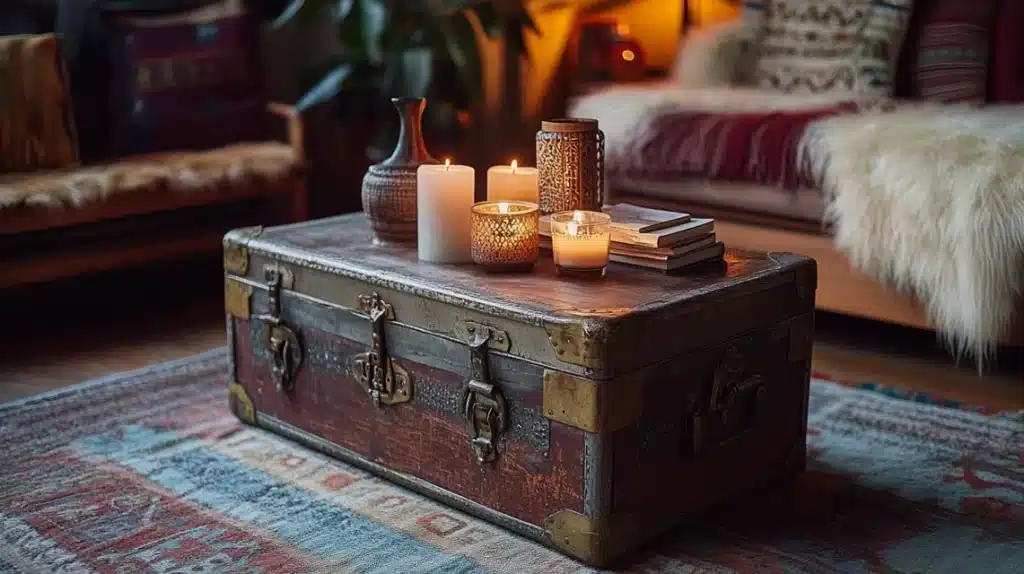 Vintage Trunk as Coffee Table