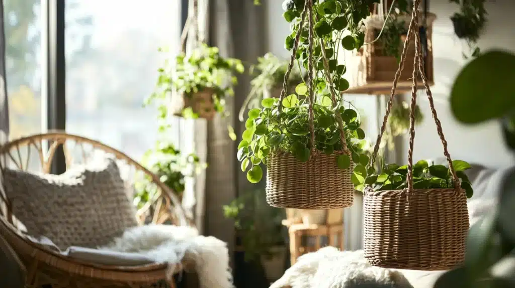 Wicker Hanging Planter Stands