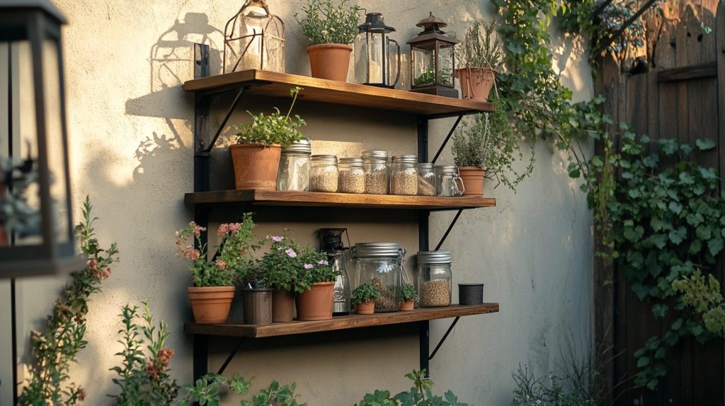 Wooden Shelves For Outdoor Decor