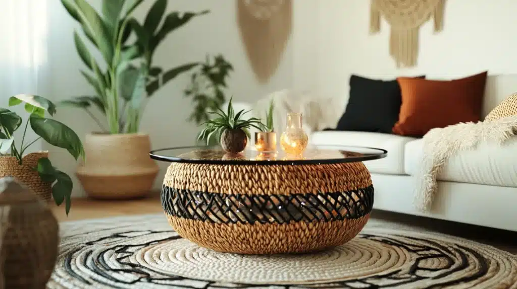 Woven Basket Table