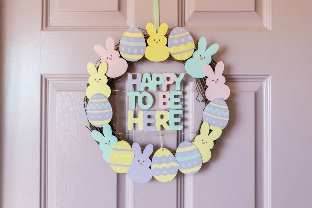 1. Happy Easter Wreath Door