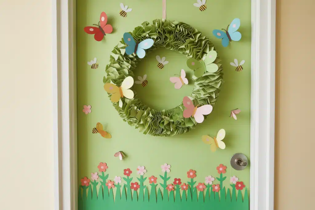 2. Butterfly Wreath Door