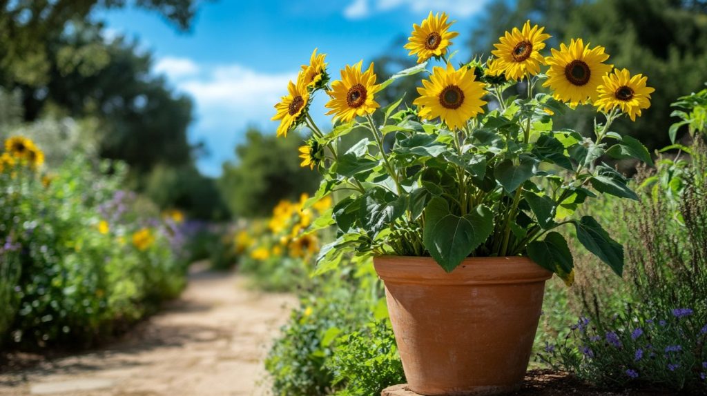 Bold Sunflower Centerpiece Pot