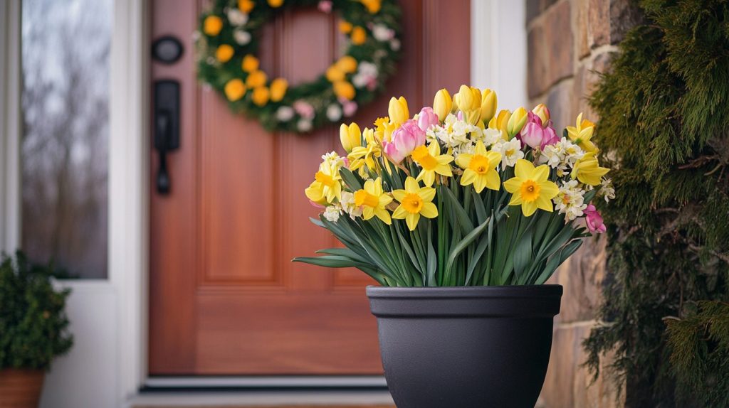 Daffodil And Tulip Spring Pot