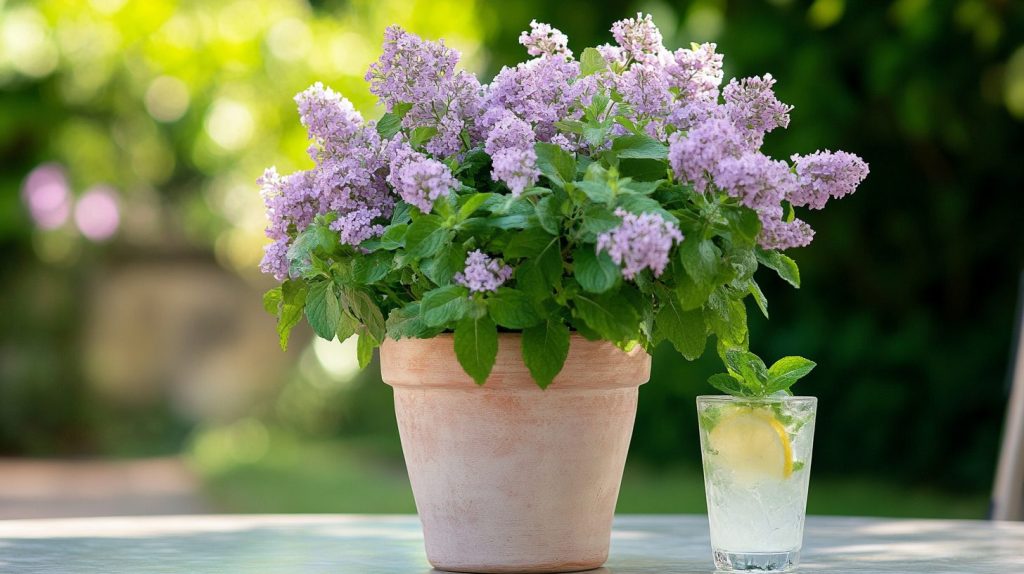 Lilac And Mint Pot