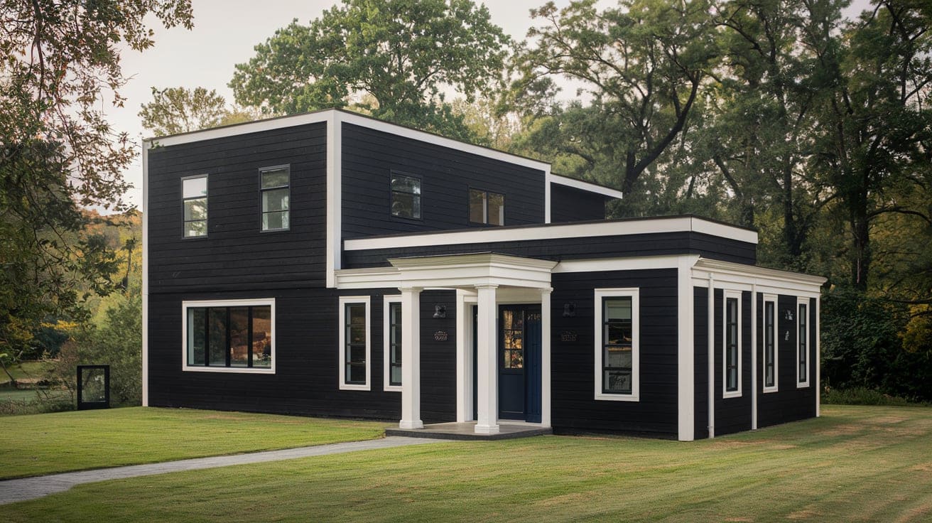 Modern Black Homes with Classic White Trim