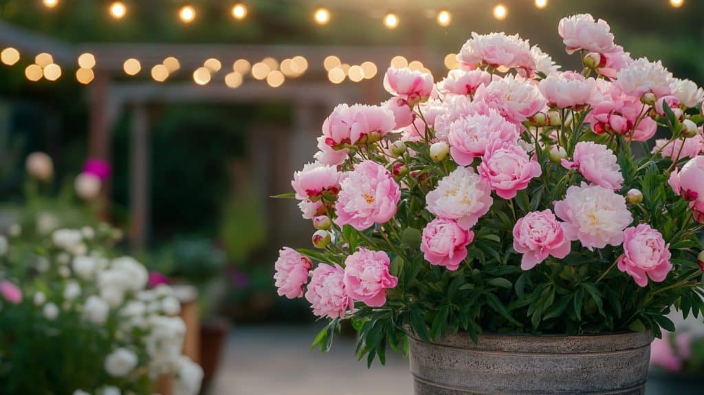 Peony And Ranunculus Luxury Pot