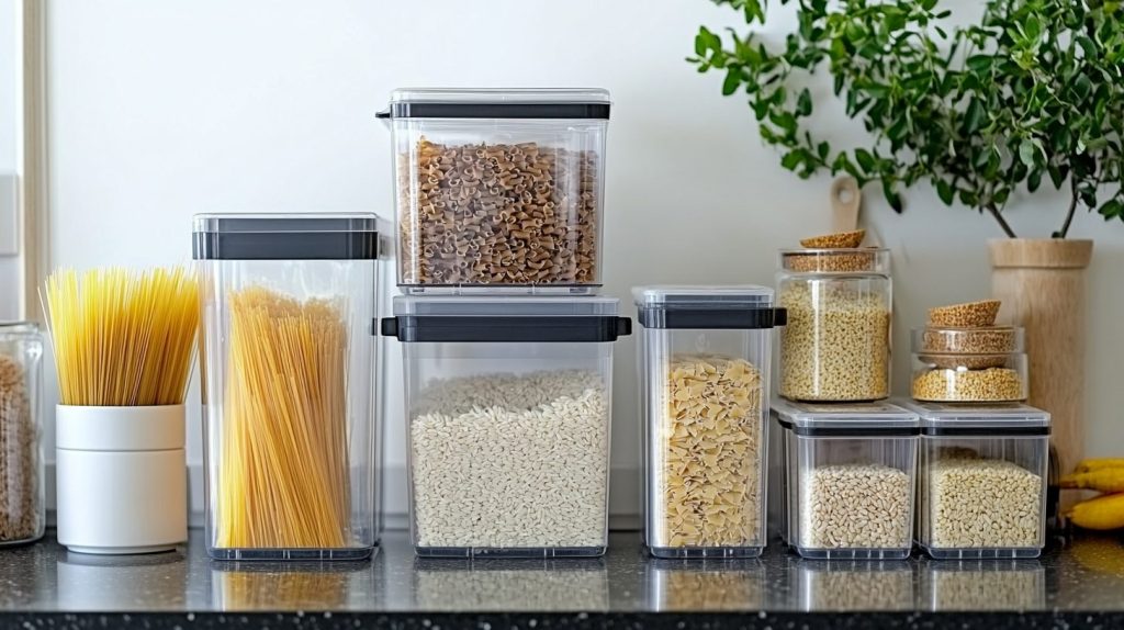 Stackable Bins for Pantry Essentials