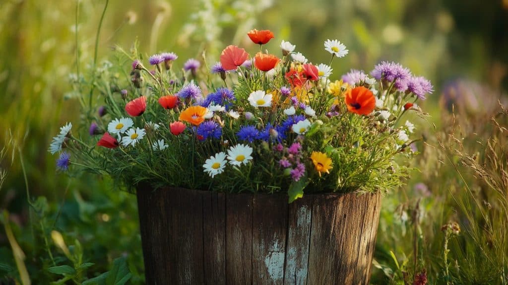 Wildflower Rustic Pot