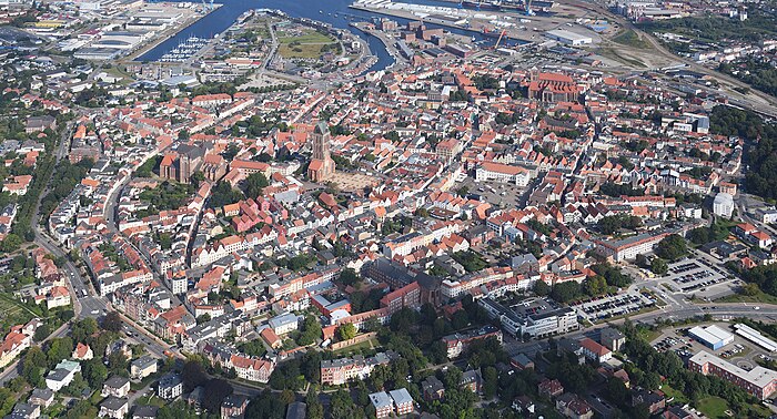 Aerial image of Wismar (view from the south)