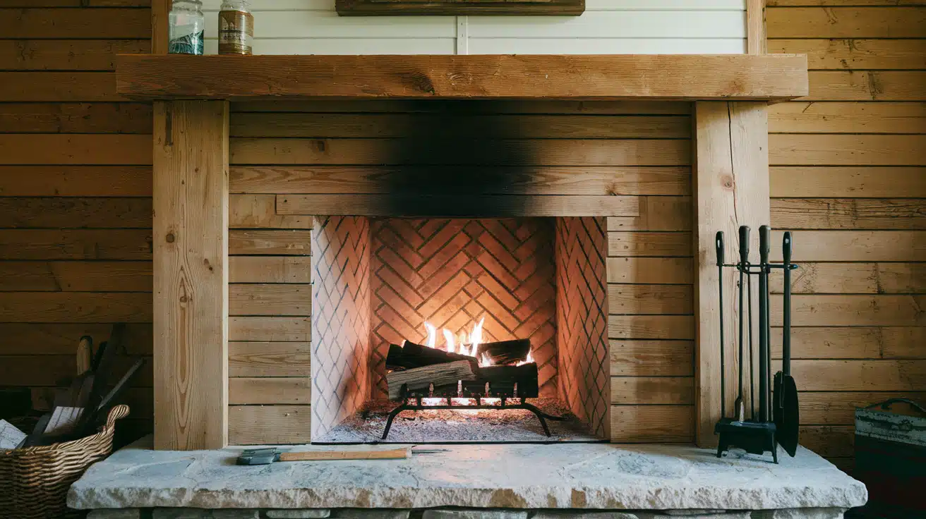 diy shiplap fireplace