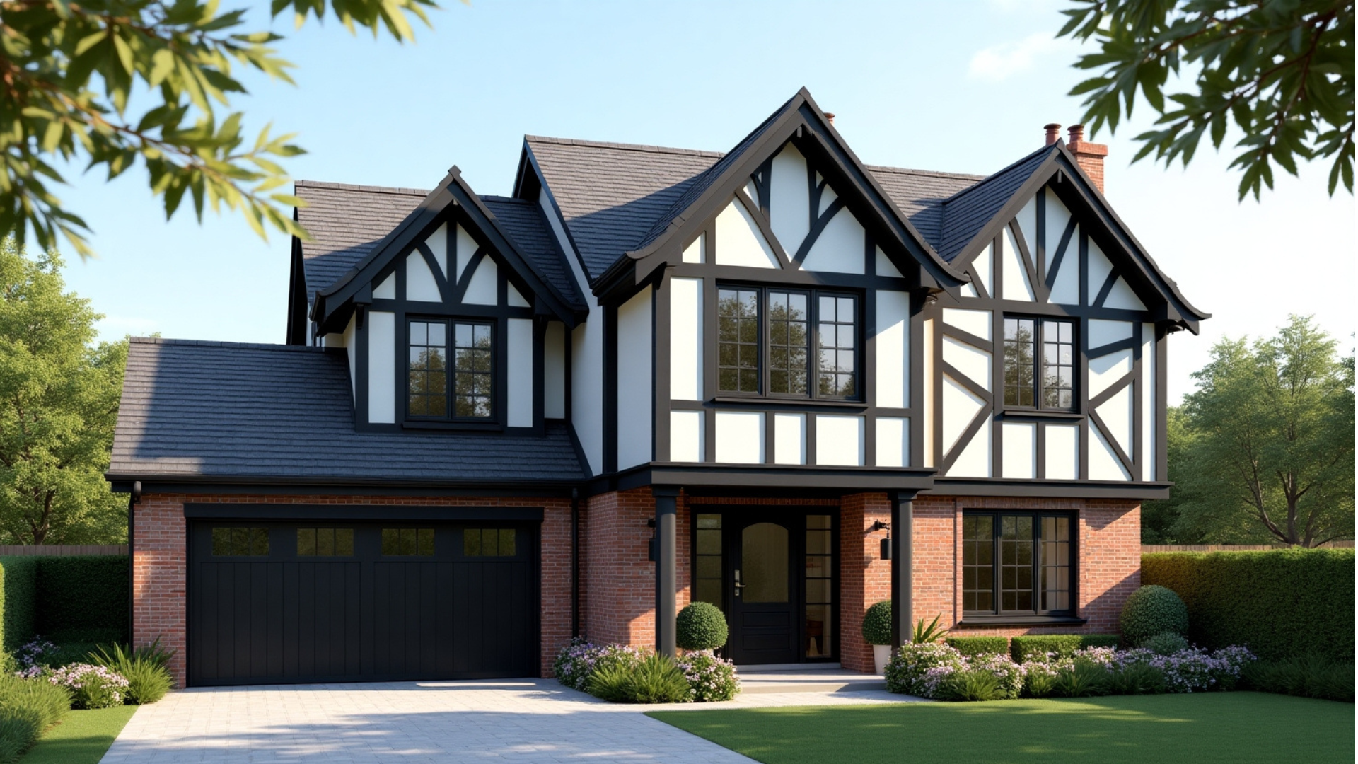 modern tudor style house