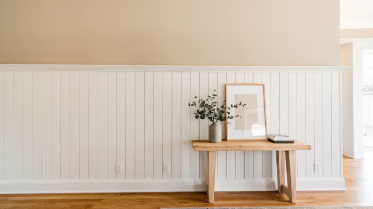 vertical shiplap half wall