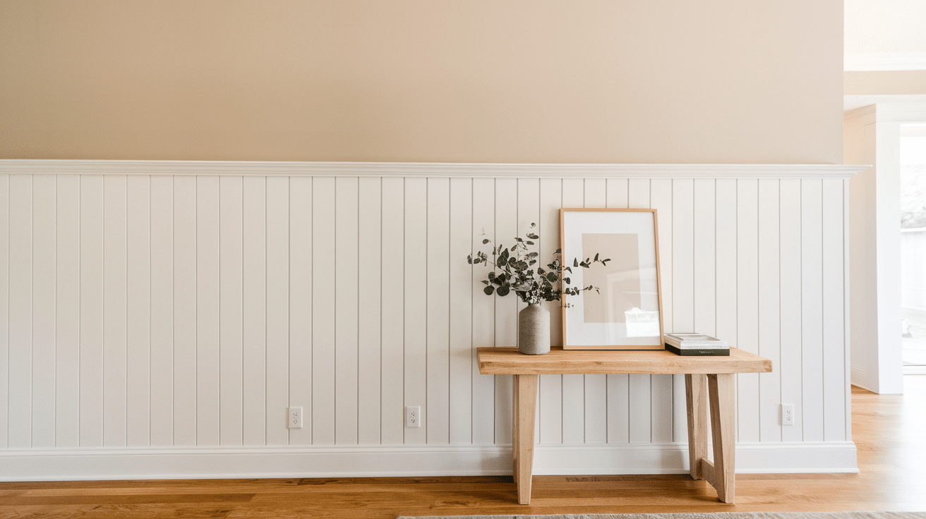 vertical shiplap half wall