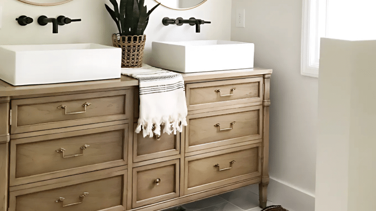 dresser turned into vanity