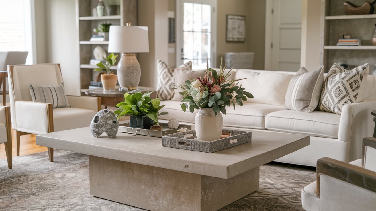 rectangle coffee table decor ideas