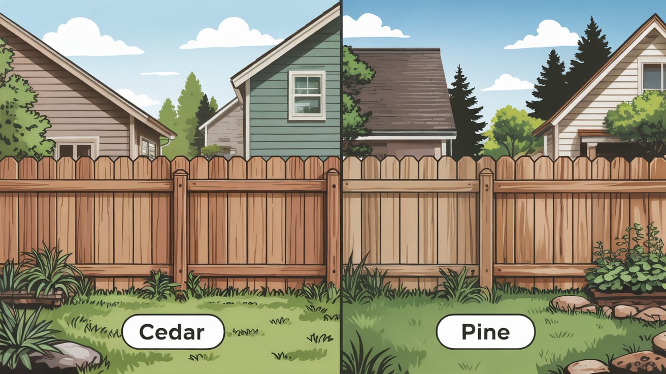 cedar vs pine fence
