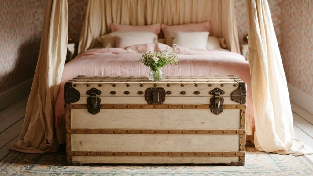 Antique Trunk at the Foot of the Bed