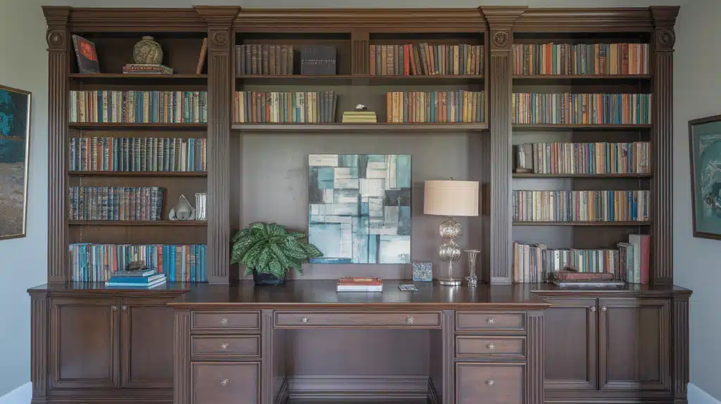 Built-In Desk with Bookshelves